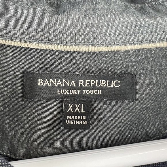 Banana Republic Mens Shirt Long Sleeve Collared Striped Luxury Touch Cotton XXL - Picture 7 of 8